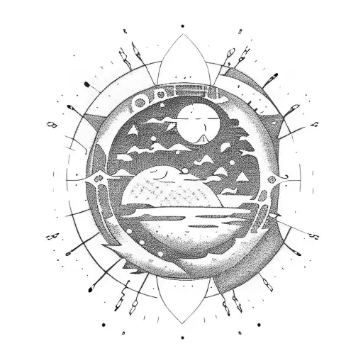 a dark sun and bright moon tattoo design idea