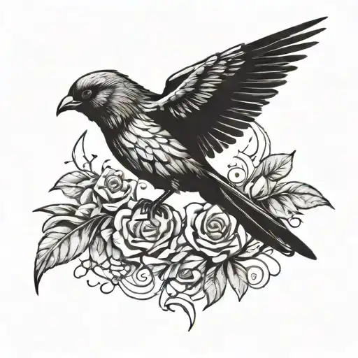 a bird that cannot fly because it is injured, the one that was already born with wings does not see them as a gift tattoo design idea