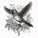 a bird that cannot fly because it is injured, the one that was already born with wings does not see them as a gift tattoo design idea