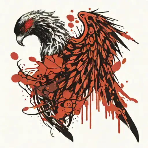 angel wing spread tattoo design idea