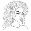 curly hair chaoui berber algerian traditional jewelry woman  tattoo design idea