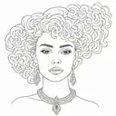 curly hair chaoui berber algerian traditional jewelry woman  tattoo design idea