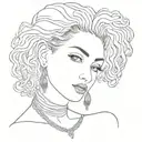 curly hair chaoui berber algerian traditional jewelry woman  tattoo design idea