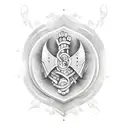 Scandinavian script armor hand protection tattoo design idea