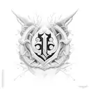 Scandinavian script armor hand protection tattoo design idea