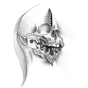 sliced throat with the word cutthroat tattoo design idea