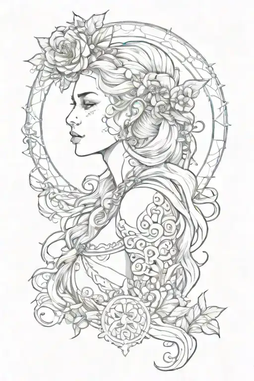 goddest hel nordic godess half live half dead tattoo design idea