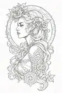 goddest hel nordic godess half live half dead tattoo design idea