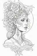 goddest hel nordic godess half live half dead tattoo design idea