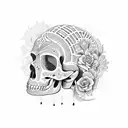calavera de perfil tattoo design idea