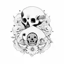 calavera de perfil tattoo design idea
