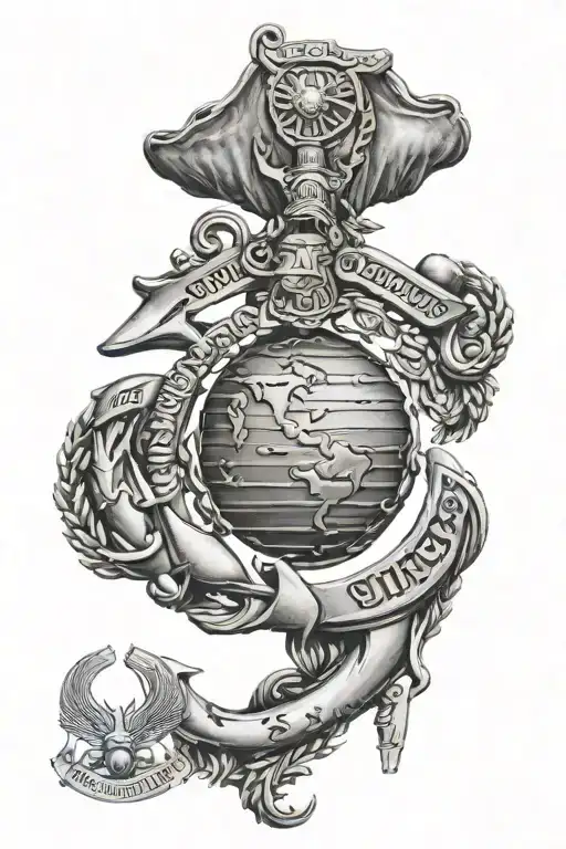 marine corps  tattoo design idea