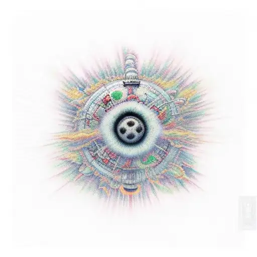 psychadelic atomic bomb tattoo design idea