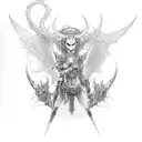 lilith fullbody diablo 4 style tattoo design idea