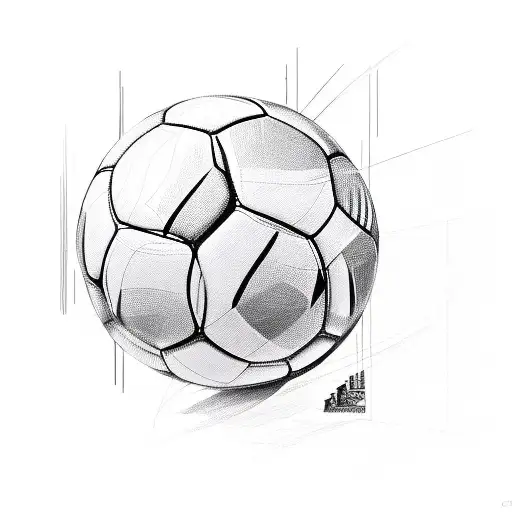 A sketch-style design of Juan Roman Riquelme gracefully dribbling a soccer ball tattoo design idea