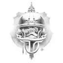 A mesmerizing black and grey illustration of the Bombonera stadium tattoo design idea