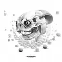 A mesmerizing black and grey illustration of the Bombonera stadium tattoo design idea