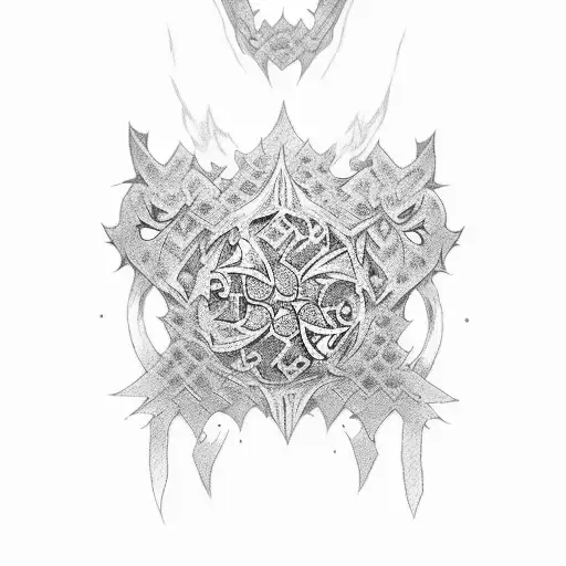 Asta Black Clover Chest Piece tattoo design idea