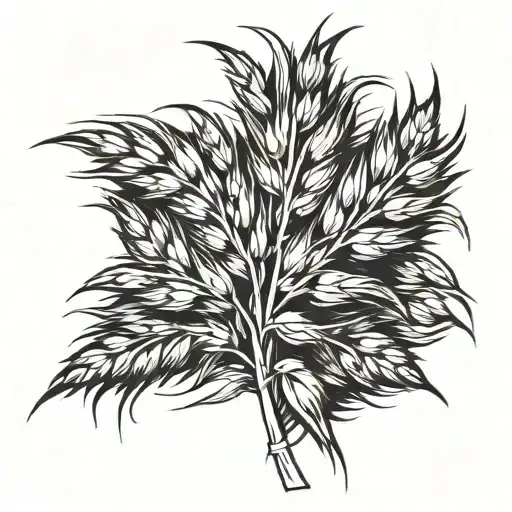 wheat on a black background   tattoo design idea