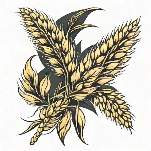 wheat on a dark background  tattoo design idea