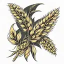 wheat on a dark background  tattoo design idea