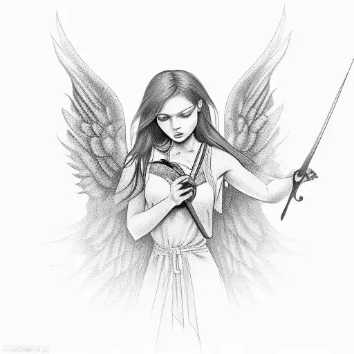 Angel with AR 3 tattoo design idea