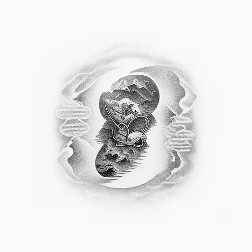 neverland island tattoo design idea