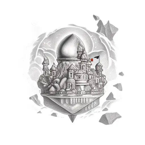 neverland island  tattoo design idea