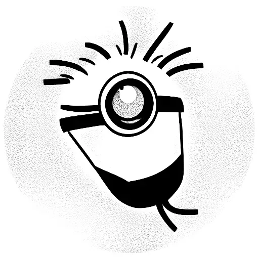 Little minion face tattoo design idea