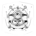 minion face tattoo design idea