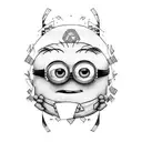 minion face tattoo design idea