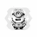 minion face tattoo design idea