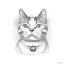 A realistic depiction of an orange and white cat lounging in a sunbeam tattoo design idea