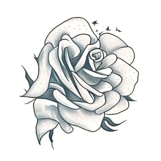 carnations and roses with lace and baby's breath, with a bat or hawk tattoo design idea