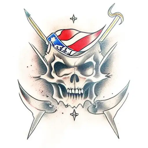 espada com capa vermelha tattoo design idea