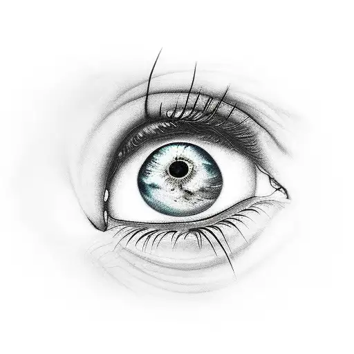 earthwhi a crying eye on i tattoo design idea