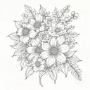 July august november birth flower bouquet tattoo design idea