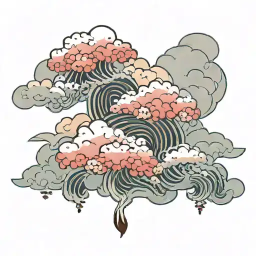 japanese clouds tattoo design idea