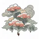 japanese clouds tattoo design idea
