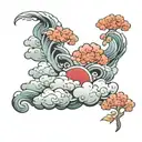 japanese clouds tattoo design idea