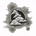 japanese clouds tattoo design idea