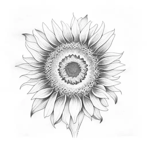 Dotwork "Sunflower And Butterfly Half Sleeve" Tattoo Idea BlackInk AI