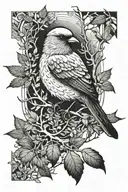 bird, Forest, smoke tattoo design idea
