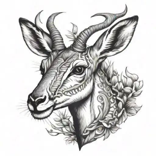 sweet gazelle tattoo design idea