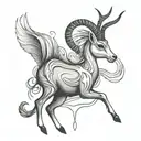 gazelle tattoo design idea