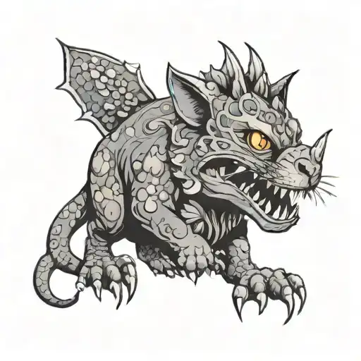 cat for daughter dinosaur for bay  tattoo design idea