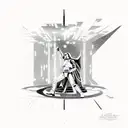 Galactic battle between Darth Vader and Luke Skywalker tattoo design idea