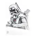 Galactic battle between Darth Vader and Luke Skywalker tattoo design idea