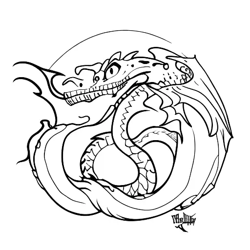 Dragon from how to train your dragon tattoo design idea