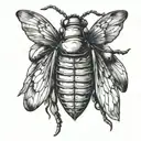 evil cicada with horns  tattoo design idea